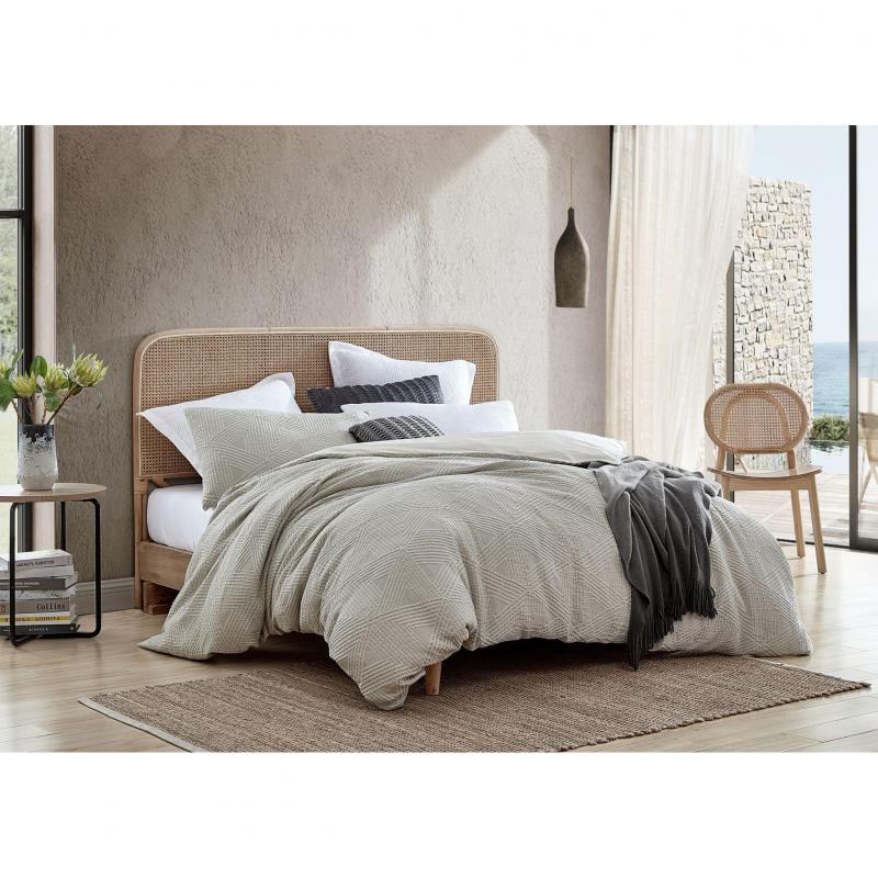 Private Collection Braddon Sage Cotton Jacquard Quilt Cover Set | Queen Bed | Sage